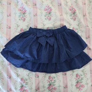 Gymboree Navy Cotton Tiered Bow Skirt